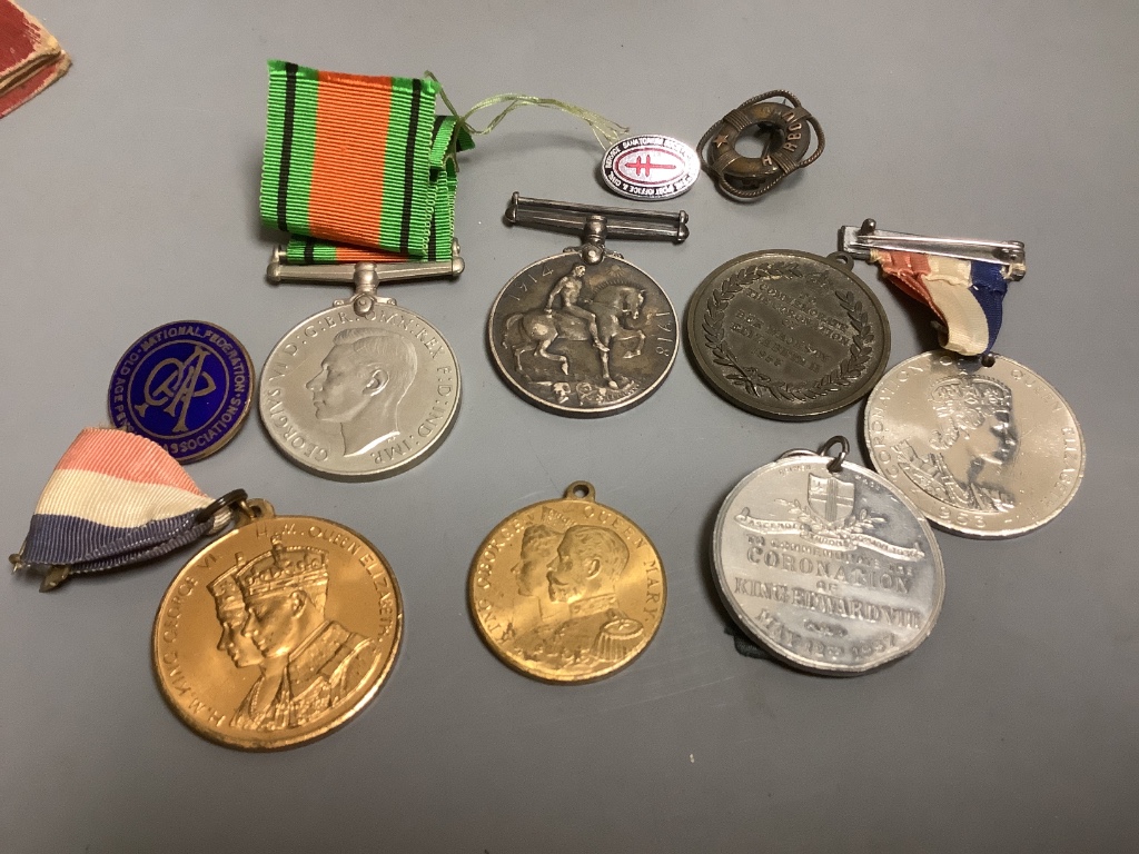 A WWI trio, other military and commemorative medals